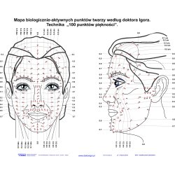 Plakat 100 biologicznie-aktywnych punktów twarzy 84x60 cm