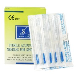 Needles SHEN LONG with silver-plated handle and silicone guide 100 pcs.