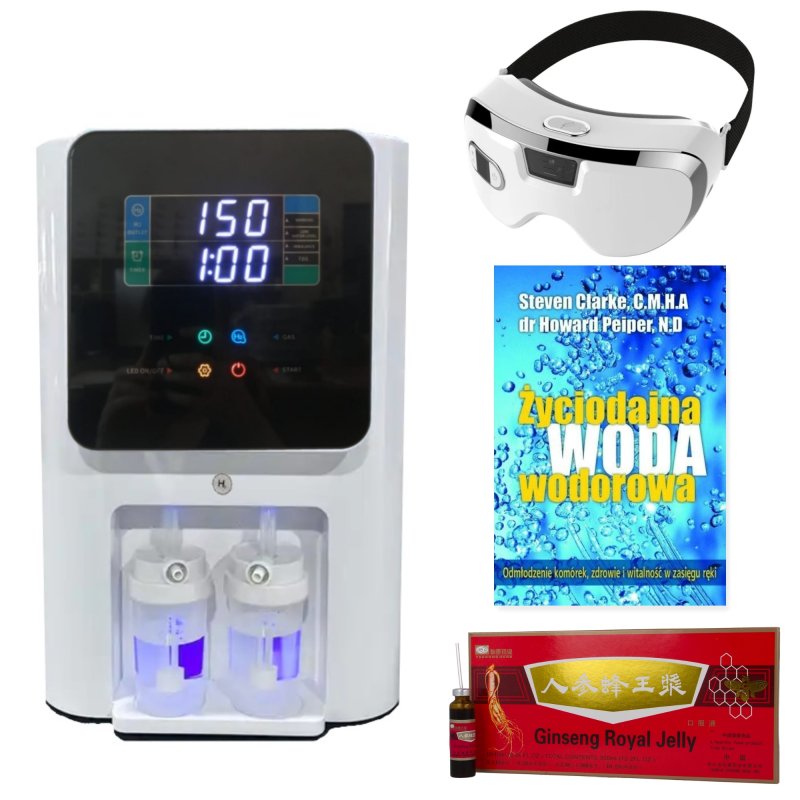 Hydrogenation kit: generator, glasses, book and ginseng