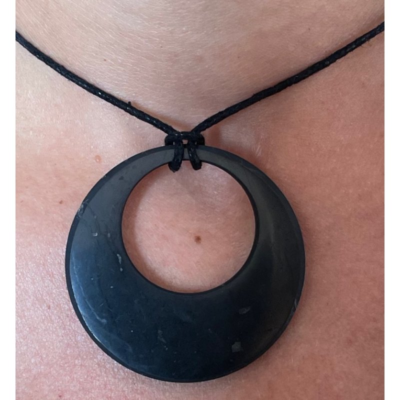 SHUNGITE pendant double circle 50 mm