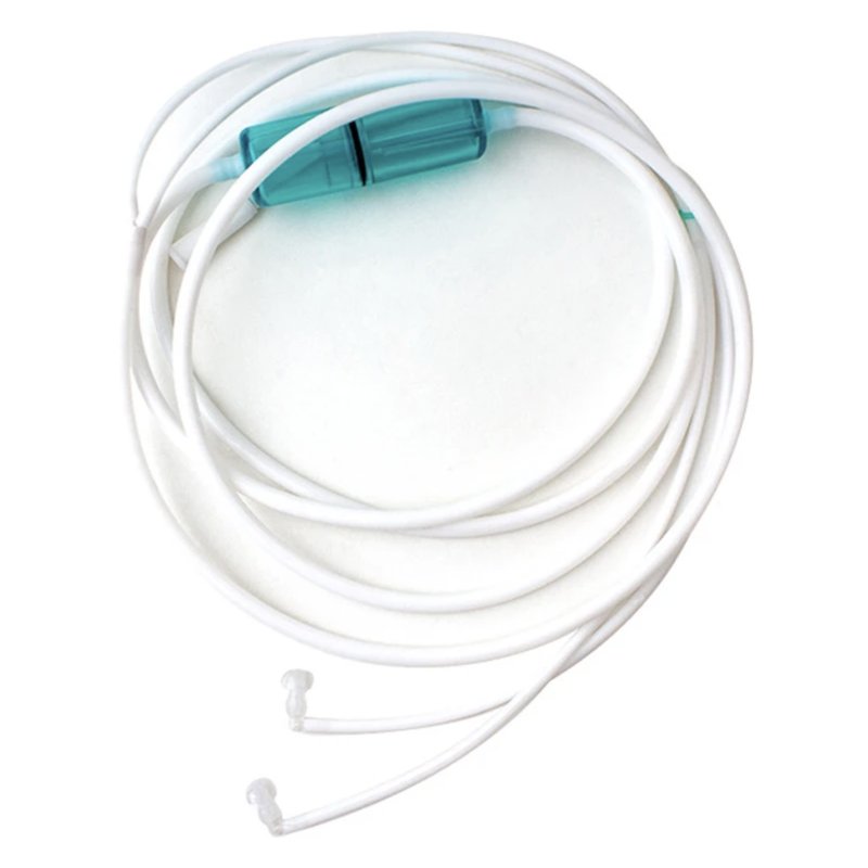 Silicone ear cannula for hydrogen administration, with filter